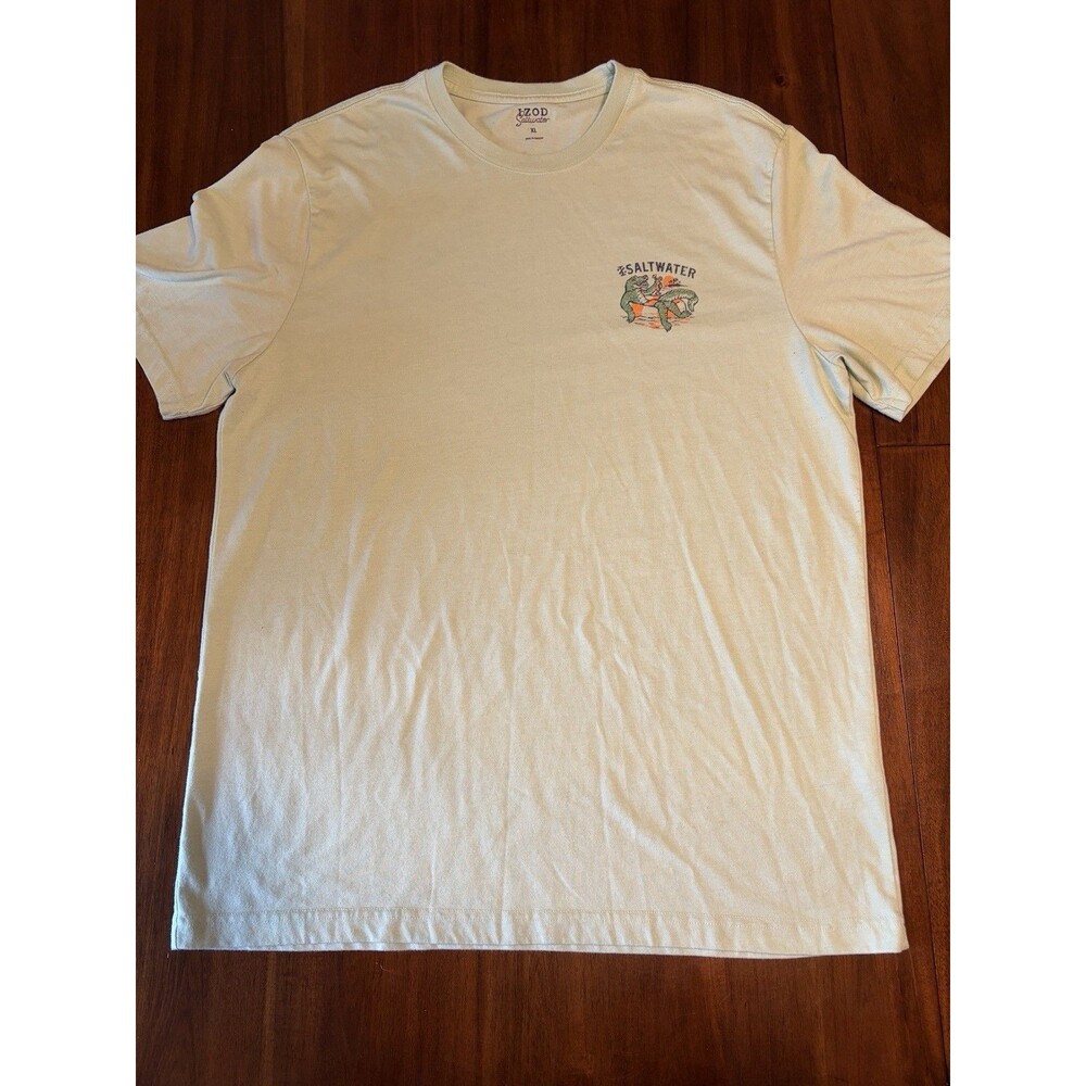 izod saltwater Mens Crocodile Tshirt XL Orange and Green